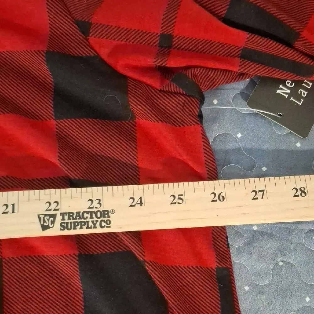 New York Laundry Red and Black Plaid Shirt size 3X NWT